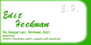 edit heckman business card